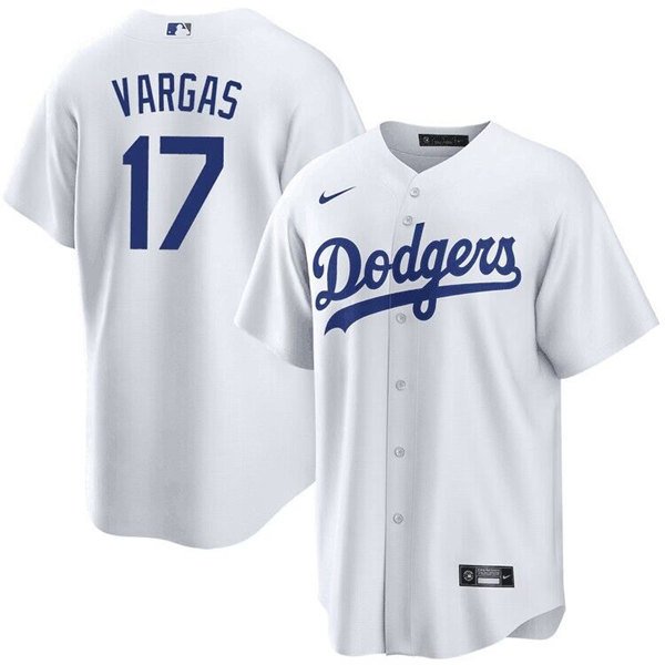 Baseball #22 Bad Bunny Los Angeles Dodgers White Green 2022 Stitched Split  Jersey