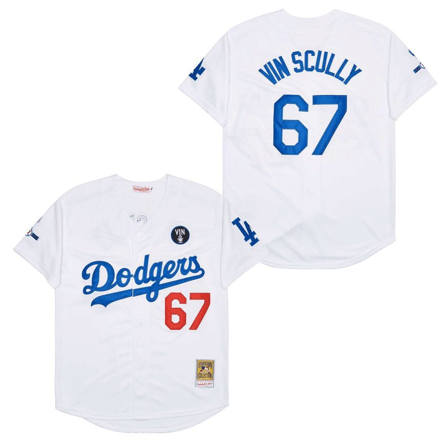 Los Angeles Dodgers #67 Vin Scully Throwback Jersey – Retro Throwbacks