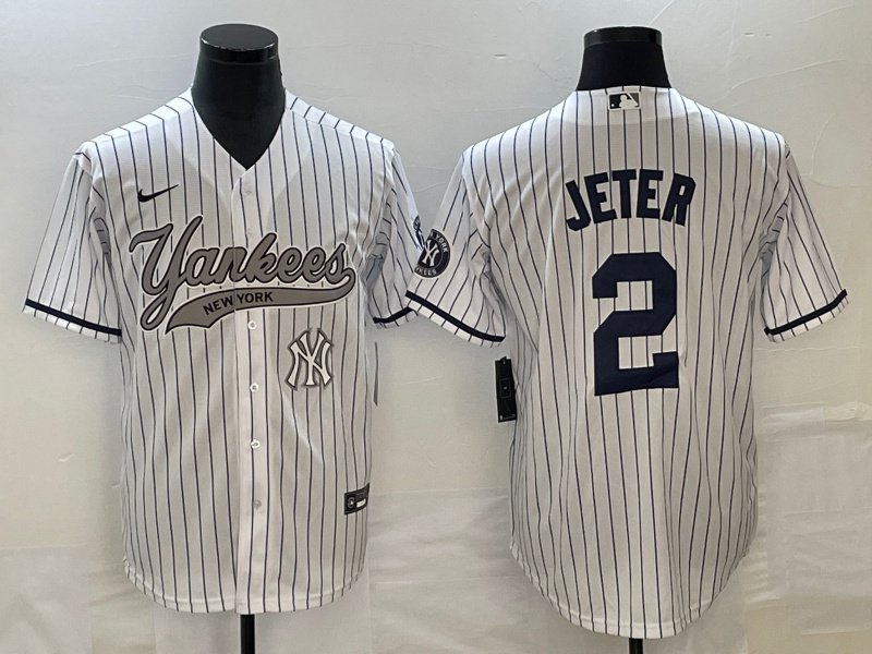 Men's New York Yankees - #2 Derek Jeter Cool Base Stitched Jersey