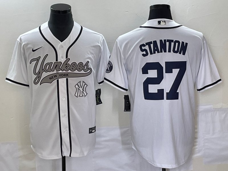 Giancarlo Stanton #27 New York Yankees Black Flex Base Jersey