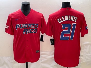 Men's Puerto Rico Baseball Roberto Clemente White 2023 World Baseball  Classic Replica Player Jersey