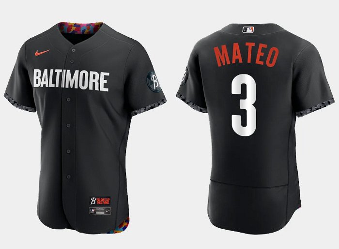 Jorge Mateo Baltimore Orioles Youth Black Roster Name & Number T