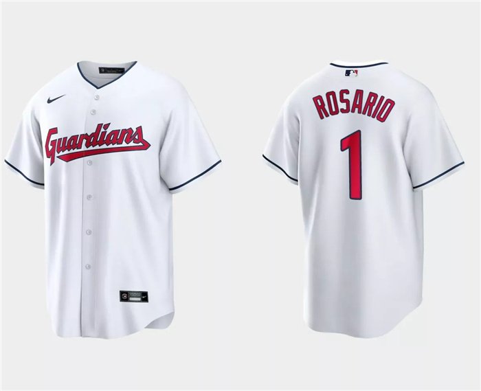 Nike Youth Cleveland Guardians Amed Rosario #1 Red Alternate Cool Base  Jersey