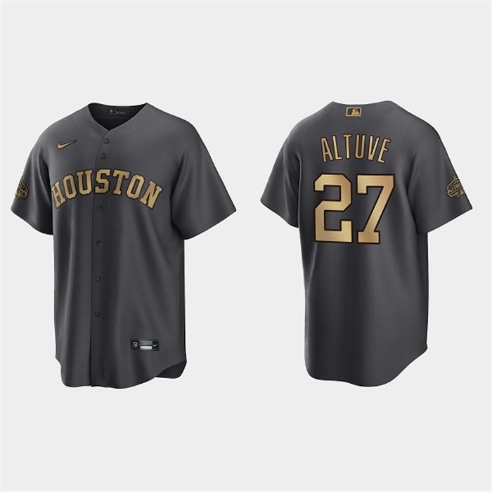 Men's Astros World Series Black Gold Special Jersey - All Stitched