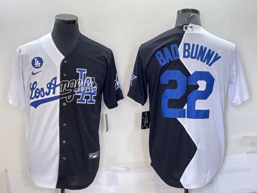 Fan Made Los Angeles Dodgers Bad Bunny #22 Baseball Jersey White