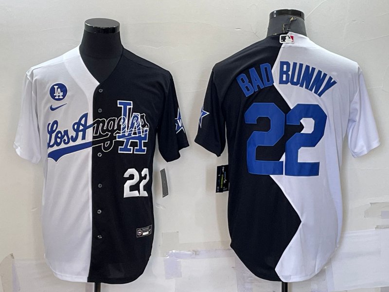 Youth Los Angeles Dodgers #22 Bad Bunny White Green Two Tone 2022