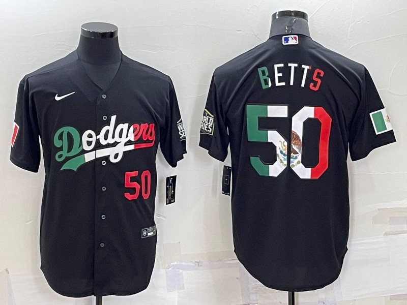 Youth Replica Los Angeles Dodgers Mookie Betts #50 Cool Base Gray Jersey