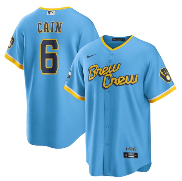  Milwaukee Brewers Boy's Youth Lorenzo Cain #6 Player Name and  Number Crew Neck Jersey T-Shirt (X-Large 16) Navy : Sports & Outdoors