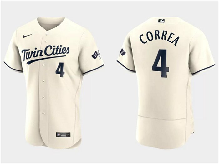 Minnesota Twins #4 Carlos Correa White Embroidered Jersey