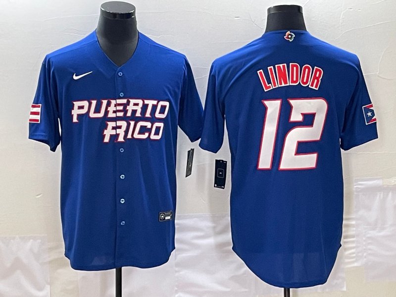 Francisco Lindor Puerto Rico Baseball White 2023 World Baseball Classic  Replica Player Jersey