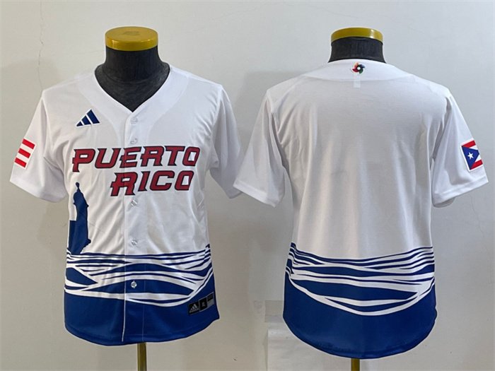 Puerto Rico Baseball White 2023 World Baseball Classic Replica