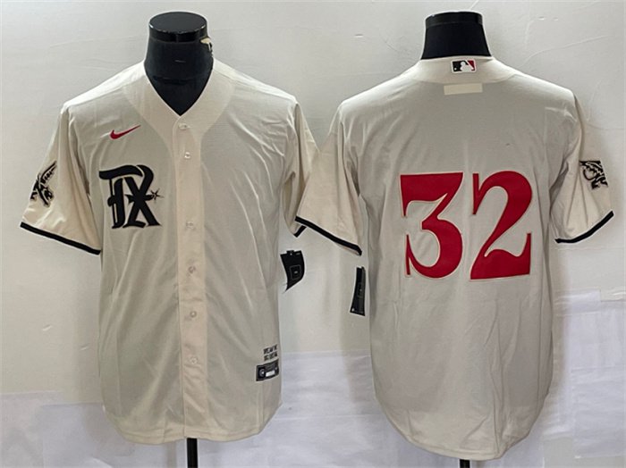 Texas Rangers #34 Cream Jersey - BTF Store