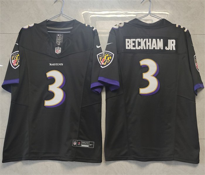 Odell Beckham Jr. #3 Baltimore Ravens Vapor Black Stitched Jersey