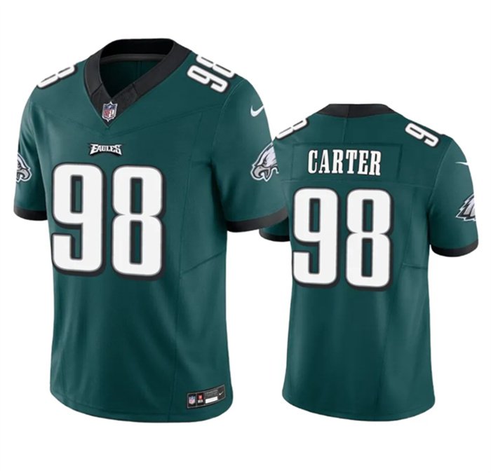 Jalen Carter Eagles Men stitched Jersey White / Black / Green