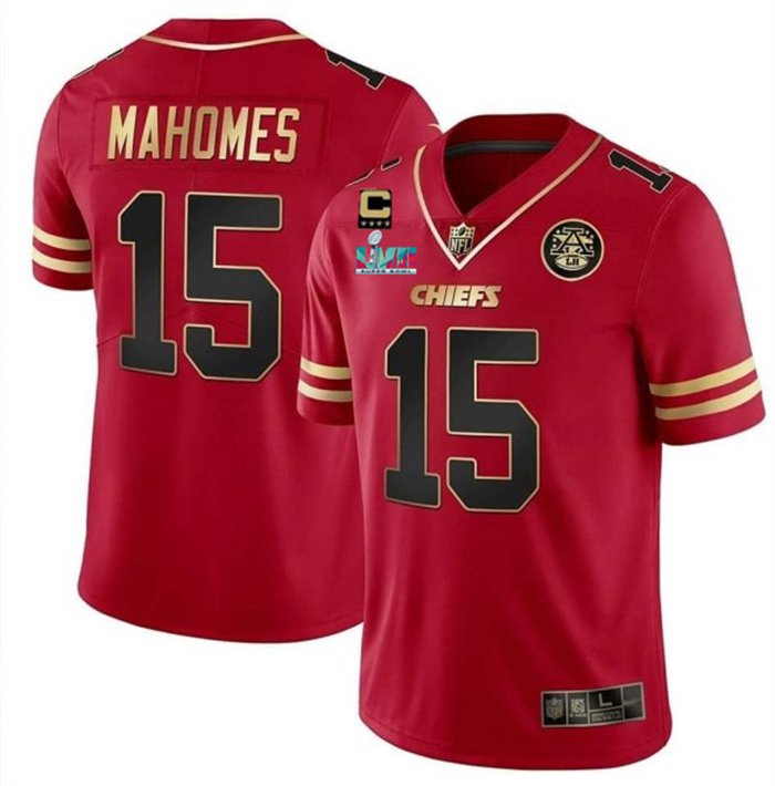 Kansas City Chiefs #15 Patrick Mahomes Red Super Bowl LVII Patch Vapor  Untouchable Limited Stitched Jersey