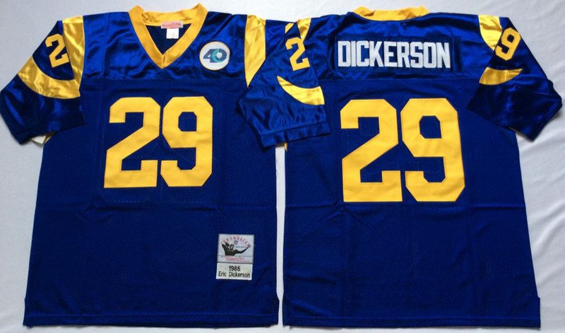 29 ERIC DICKERSON Los Angeles Rams NFL RB Blue Mint M&N Throwback Jersey