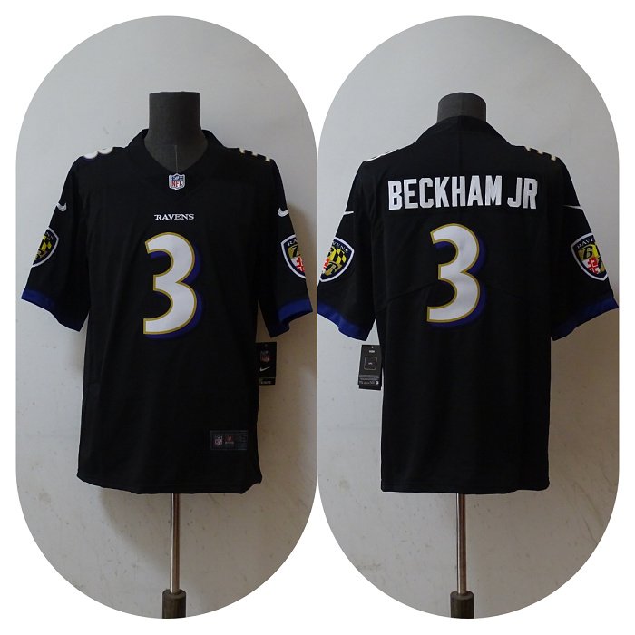 Odell Beckham Jr. #3 Baltimore Ravens Vapor Black Stitched Jersey Pick Size.
