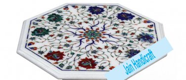 18" coffee corner marble inlay stone table top use room and decor wall