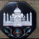 12" black coffee corner marble inlay stone table top use room and decor wall