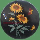 15" black coffee corner marble inlay stone table top use room and decor wall