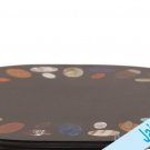 15" black coffee corner marble inlay stone table top use room and decor wall