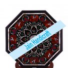 15" black coffee corner marble inlay stone table top use room and decor wall