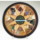 18" black coffee corner marble inlay stone table top use room and decor wall