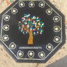 15" black coffee corner marble inlay stone table top use room and decor wall