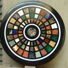 18" black coffee corner marble inlay stone table top use room and decor wall