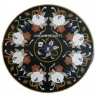 2' black coffee corner marble inlay stone table top use room and decor wall