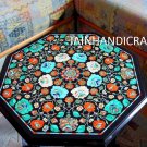 2' black coffee corner marble inlay stone table top use room and decor wall