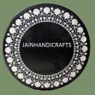 2' black coffee corner marble inlay stone table top use room and decor wall