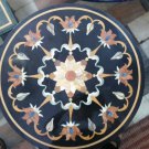 15" black coffee corner marble inlay stone table top use room and decor wall