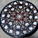 3' black coffee corner marble inlay stone table top use room and decor wall