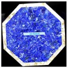 12" coffee corner marble inlay stone table top use room and decor wall malachite blue