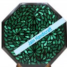 18" coffee corner marble inlay stone table top use room and decor wall malachite green