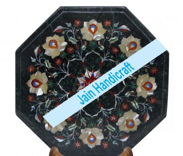 18" coffee corner marble inlay stone table top use room and decor wall malachite