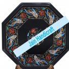 15" coffee corner peacock marble inlay stone table top use room and decor wall malachite