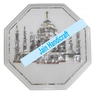 15" coffee corner marble inlay stone table top taj mahal use room and decor wall