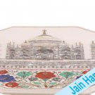 18" coffee corner marble inlay stone table top taj mahal use room and decor wall