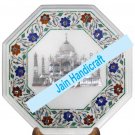 15" coffee corner marble inlay stone table top taj mahal and decor malachite