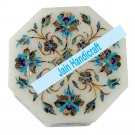 15" coffee corner marble inlay stone table top  and decor  malachite