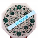 15" coffee corner marble inlay stone table top  and decor  green malachite