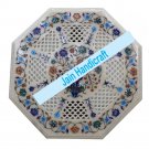 2' coffee corner marble inlay stone table top  and decor blue malachite