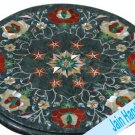 18" coffee corner marble inlay stone green table top  and decor malachite