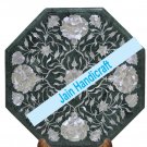 18" coffee corner marble inlay stone green table top  and decor malachite