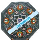 18" coffee corner marble inlay stone green table top  and decor malachite