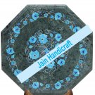 18" coffee corner marble inlay stone green table top  and decor malachite