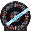 15" coffee corner marble inlay stone black table top  and decor malachite