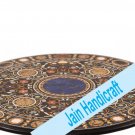 4' coffee corner marble inlay stone table top  and decor  malachite